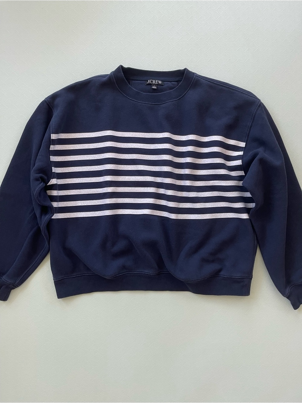 J. Crew Women’s Navy Stripe Crewneck Sweatshirt